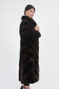 Long Fur Mink Coat "Herringbone"