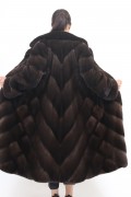 Long Fur Mink Coat "Herringbone"