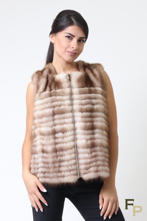 Long Jacket in Brown Mink Fur