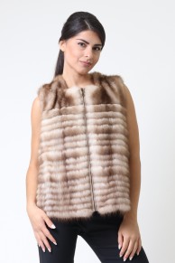 Long Jacket in Brown Mink Fur