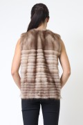 Long Jacket in Brown Mink Fur