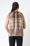 Long Jacket in Brown Mink Fur