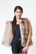 Long Jacket in Brown Mink Fur