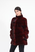 Burgundy Mink Fur Coat