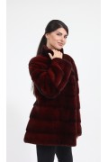 Burgundy Mink Fur Coat