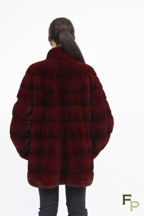 Burgundy Mink Fur Coat