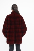 Burgundy Mink Fur Coat