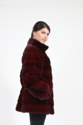 Burgundy Mink Fur Coat