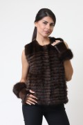 Long Jacket in Brown Mink Fur