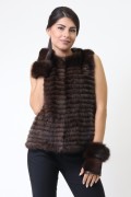 Long Jacket in Brown Mink Fur