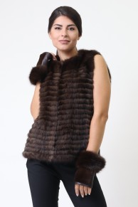 Long Jacket in Brown Mink Fur