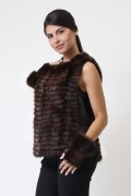 Long Jacket in Brown Mink Fur