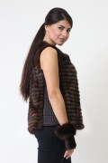 Long Jacket in Brown Mink Fur