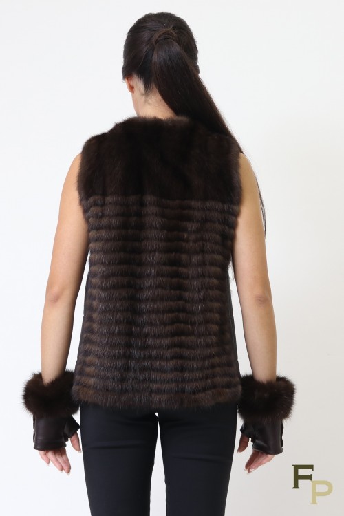 Long Jacket in Brown Mink Fur