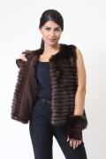 Long Jacket in Brown Mink Fur