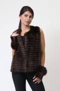 Long Jacket in Brown Mink Fur