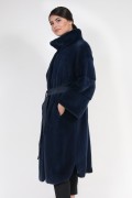 Manteau "Nautic" en Fourrure de Vison Bleu