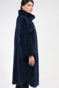 Manteau "Nautic" en Fourrure de Vison Bleu