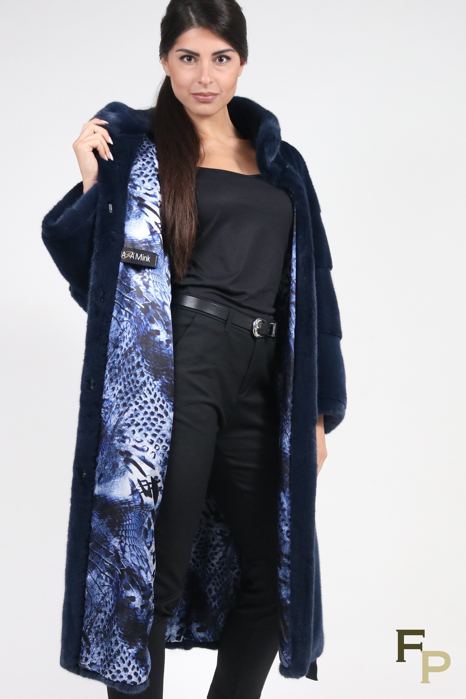 Manteau De Fourrure En Vison - Taille 44-46 (2XL), Marron, Occasion Très Bon état, Hiver