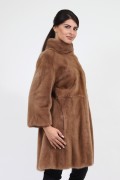 Golden Brown Mink Fur Coat 