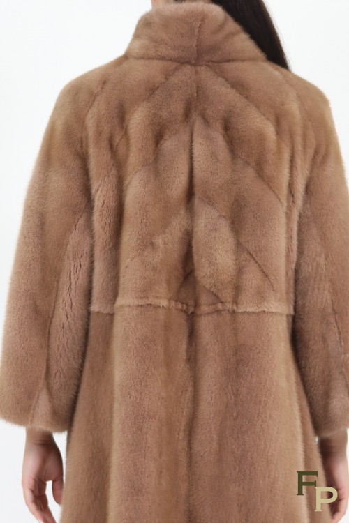 Golden Brown Mink Fur Coat 