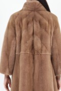 Golden Brown Mink Fur Coat 