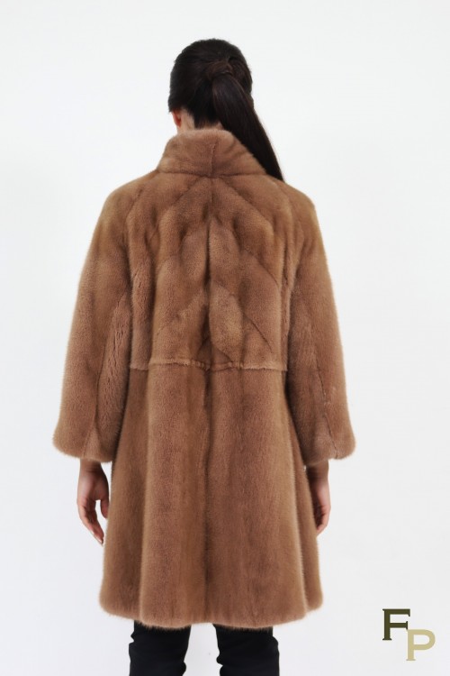 Golden Brown Mink Fur Coat 