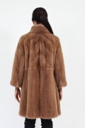 Golden Brown Mink Fur Coat 