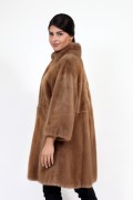 Golden Brown Mink Fur Coat 