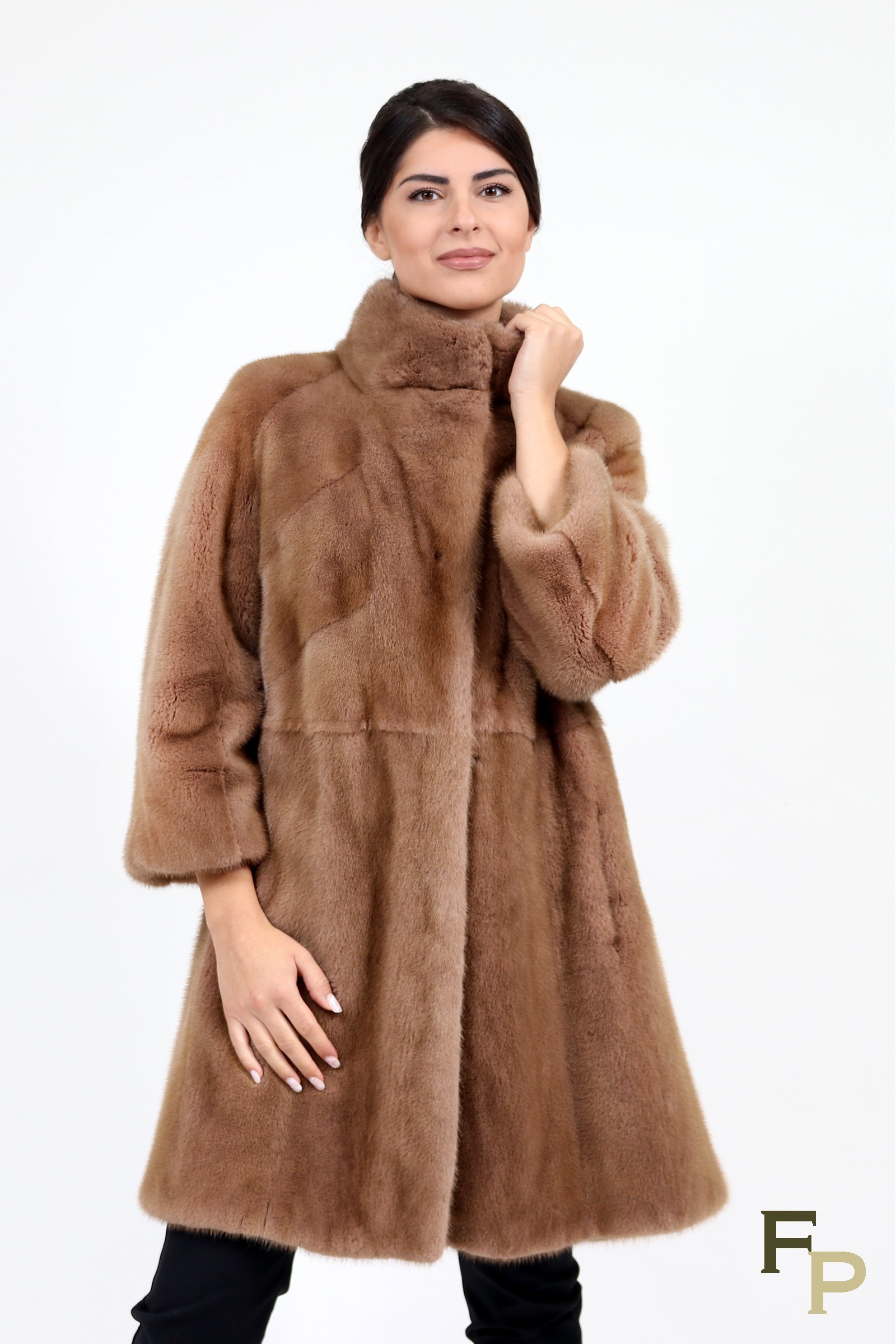 Manteau En Fourrure De Vison - Taille 38, Marron, Occasion En Très Bon état, Doublure Satin