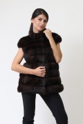 Vest in Sable and Black Mink Fur