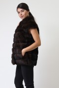 Vest in Sable and Black Mink Fur