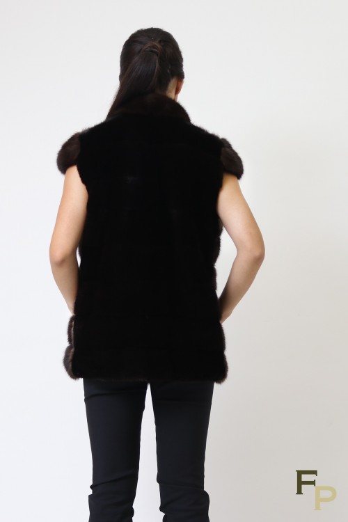 Vest in Sable and Black Mink Fur