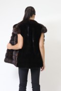 Vest in Sable and Black Mink Fur