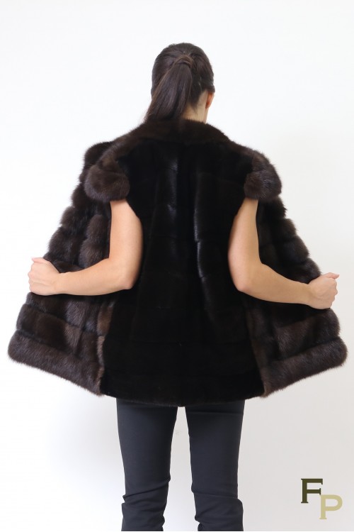 Vest in Sable and Black Mink Fur