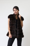 Vest in Sable and Black Mink Fur