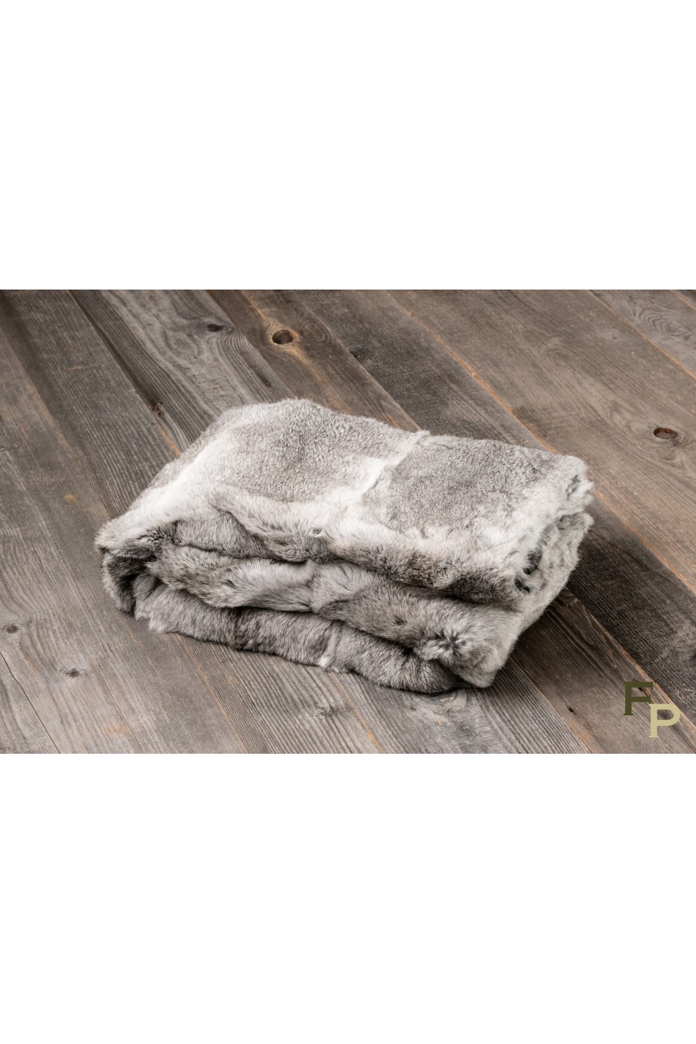 Rabbit Fur Blanket Colour Natural Gray