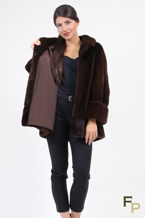 Veste en Fourrure de Vison Dark Brown