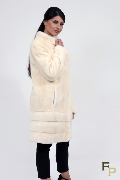 Manteau Droit en Fourrure de Vison "Pearl"