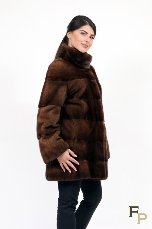 Manteau en Fourrure de Vison Marron