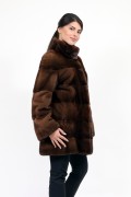 Mid-lenght Coat in Brown Mink Fur