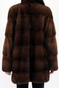 Mid-lenght Coat in Brown Mink Fur