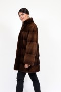 Mid-lenght Coat in Brown Mink Fur