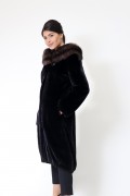 Long Coat with Hood in Blackglama Mink & Sable Furs