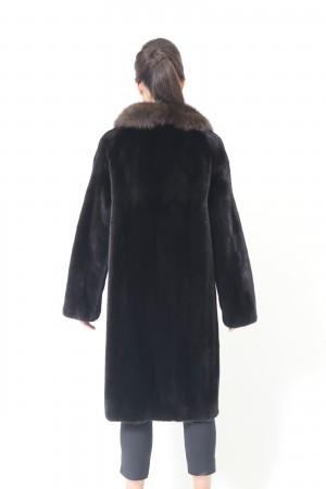 Manteau En Fourrure Véritable Vison Noir - Taille S - Vintage Occasion Très Bon état