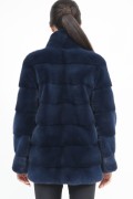 Nautical Blue Mink Fur Jacket