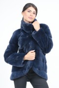 Nautical Blue Mink Fur Jacket