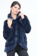 Nautical Blue Mink Fur Jacket