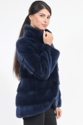 Nautical Blue Mink Fur Jacket