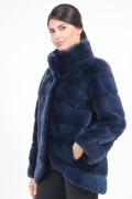 Nautical Blue Mink Fur Jacket